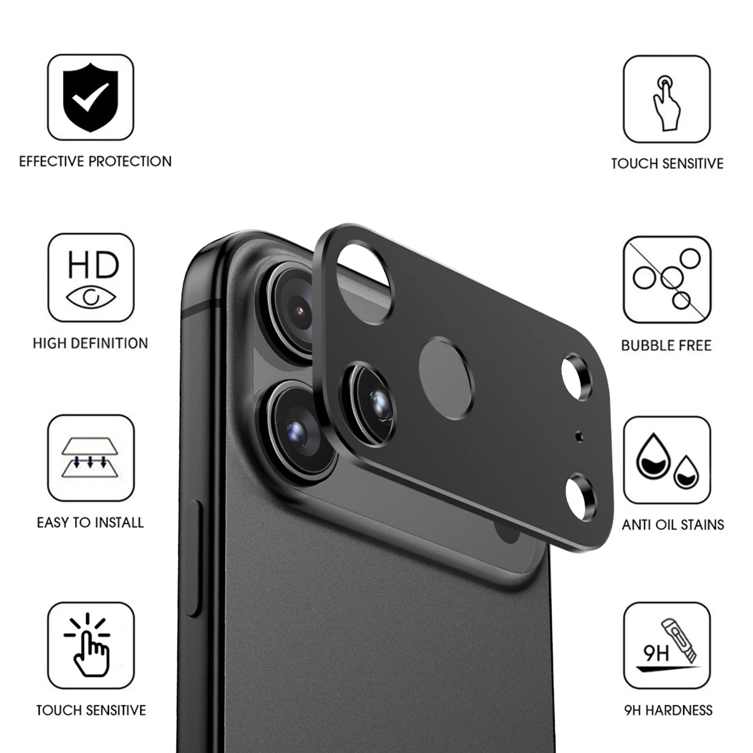 Metal Aluminum Alloy Camera Lens Cover for IPhone 17/17 Pro/17 Air/17 ProMax Hardness Anti-scratch Shockproof Camera Stickers RELUX.STORE
