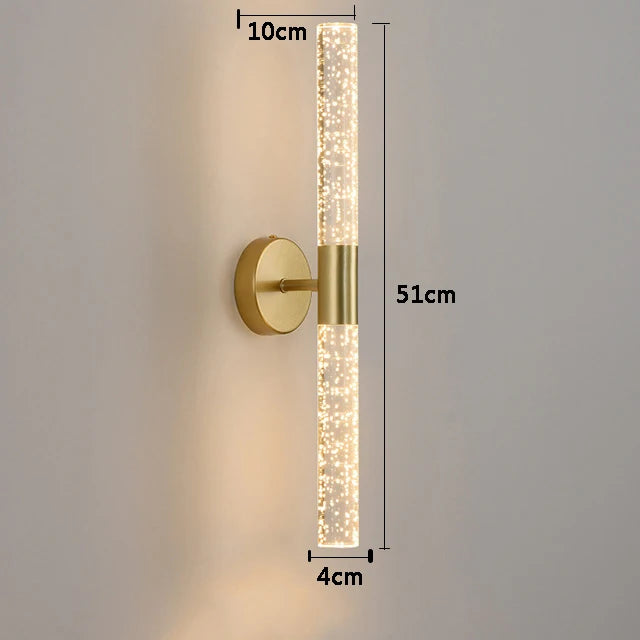 Nordic Bubbles Crystal Rod LED Wall Lamp Bedroom Bedside Living Room Wall Light Aisle Interior Home decoration AC85-265V