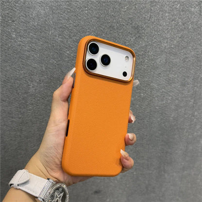 Luxury Solid Color PU Leather Magsafe Case For iPhone 17 Air 17Pro 17Pro Max Active Touch Camera Button Lens Protection Cover RELUX.STORE