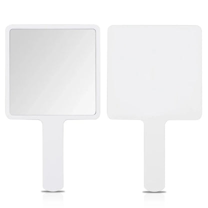 1Pcs Plastic Handle Handheld Makeup Vanity Mirror Portable Square Eyelash Extension Mirror Women Cosmetic Beauty Salon Supplies RELUX.STORE