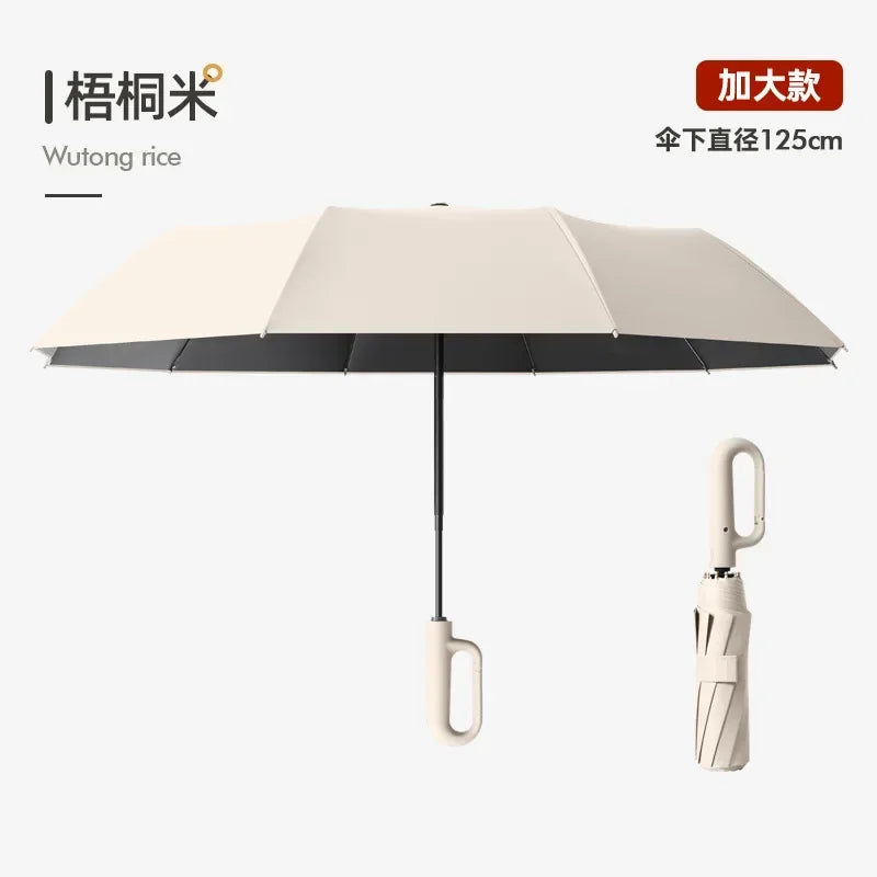 Strong Windproof Automatic Umbrella Sunshade UV Protection Folding Men's Umbrella Buckle Rain Large Parasol for Women