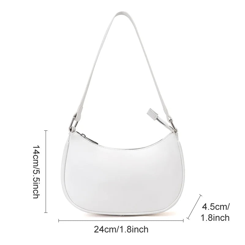 TINYAT Female Moon Bag Leather Shoulder Messenger Bag for Women Hand Bag Luxury Design Lightweight Party Ready Daily Use