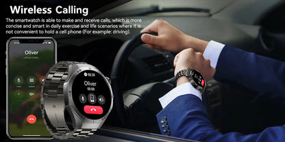 2025New For Android and ios Smart Watch Men AMOLED Screen GPS Motion trajectory Heart Rate Bluetooth Calls SmartWatch Waterproof