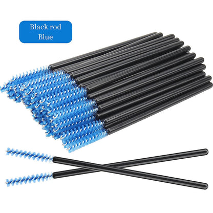 NEW 50Pcs Makeup Eyelash Brushes Disposable Crystal Eyebrow brush Diamond Handle Mascara Wand Applicator Lashes Extension Tools RELUX.STORE