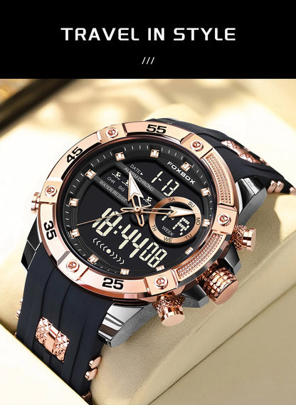New Original FOXOBOX Brand Luxury Men Watch Military Analog Digital Watches For Men Fashion Sport Waterproof Quartz Chronograph
