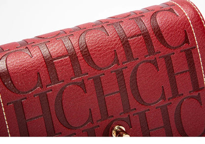 Fashion Design Model Metal Accessories Buckle Women's Shoulder Bag Luxury Brand 2025 Fashion Solid Colour Printed Head Bag RELUX.STORE