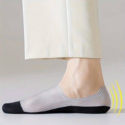 3Pairs Men's Invisible Socks Thin Breathable Comfortable High Quality Waffle Pattern Boat Sock Sweat-absorbing Casual Mesh Sox