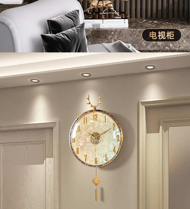 Large Luxury Wall Clocks Modern Cute Restaurant Nordic Fashion Wall Watch Creative Round Relogio De Parede Home Decoration RELUX.STORE