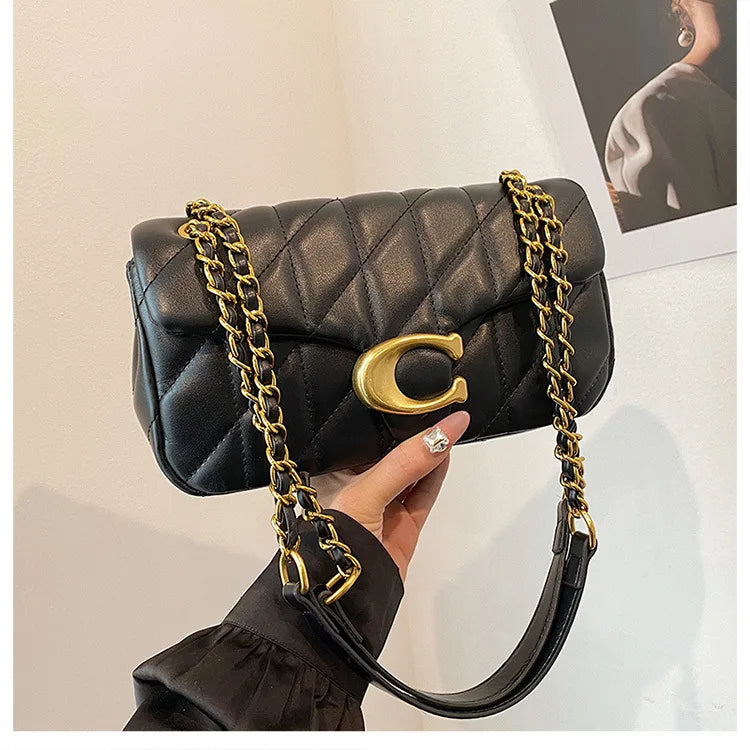 Luxury Fashion Women's Chain Handbag PU Leather Girls Shoulder Messenger Bag Brand lightweight Commuting Bag Tassel Square Bag RELUX.STORE