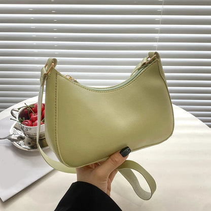 Retro Solid Color PU Leather Shoulder Underarm Bag Women's Fashion Handbags Hobos Purses and Handbag Ladies Crossbody Bags