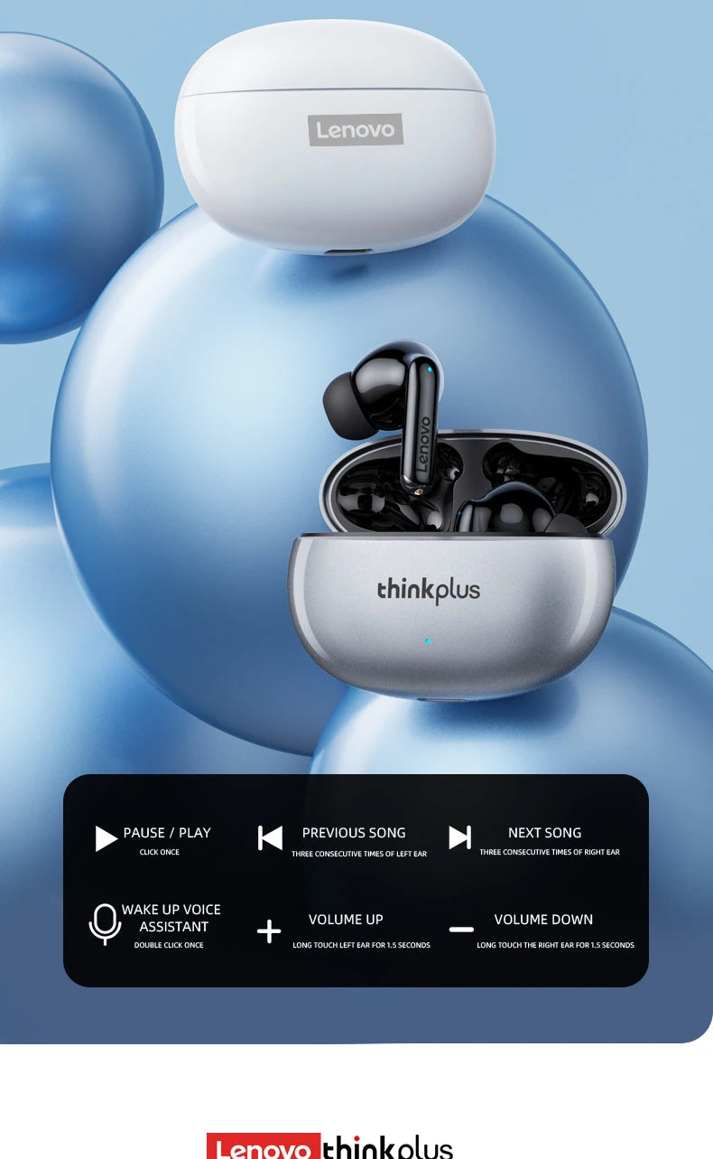 Lenovo Thinkplus XT88 in Ear Bluetooth Earphones with Dual Microphones, Stereo Noise Reduction, Bass HIFI Touch Earphones RELUX.STORE