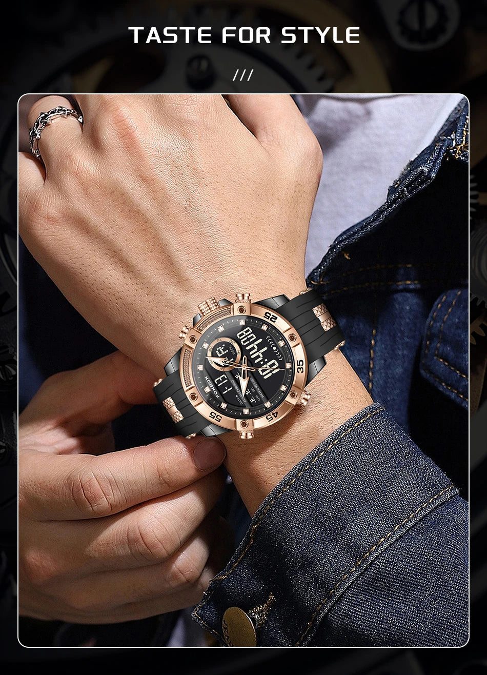 New Original FOXOBOX Brand Luxury Men Watch Military Analog Digital Watches For Men Fashion Sport Waterproof Quartz Chronograph