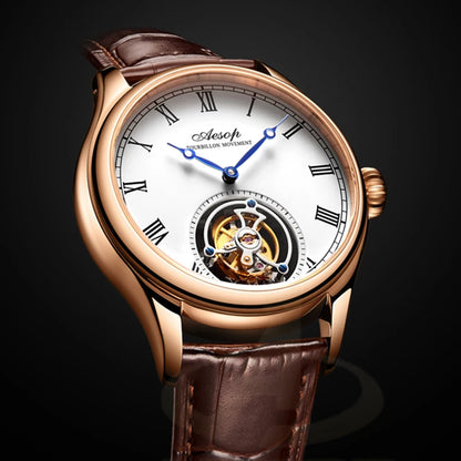 Aesop Real Flying Tourbillon Movement Mechanical Watches Luxury Watch for Men Skeleton Tourbillon Watch Sapphire Official StoreS