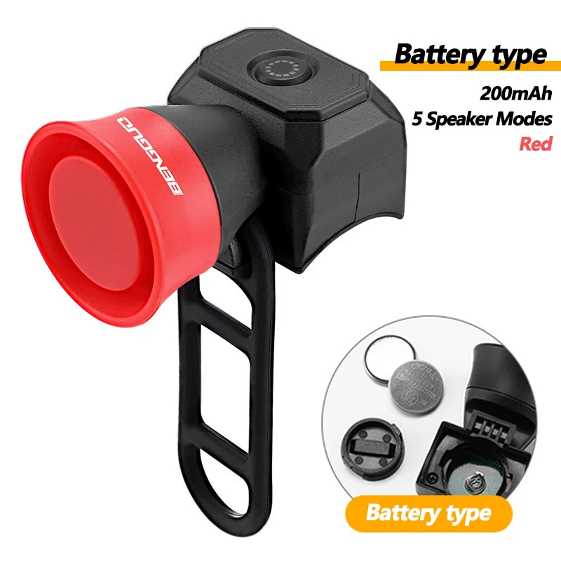 Bicycle Horn Mountain Bike Mini USB Charging Waterproof Electronic Bike Bell Riding Equipment Children's Scooter Accessories