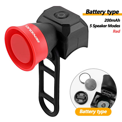 Bicycle Horn Mountain Bike Mini USB Charging Waterproof Electronic Bike Bell Riding Equipment Children's Scooter Accessories