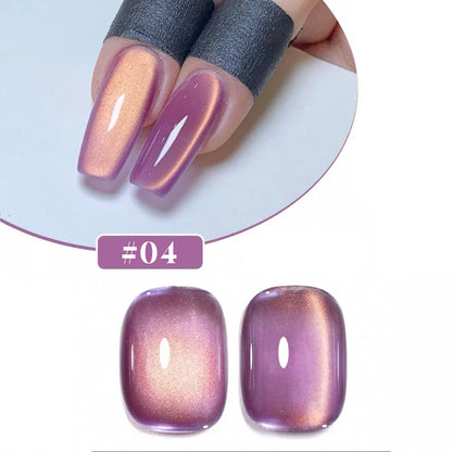 1/6PCS SS25 Cat Eye Gel Polish w/Glass Beads & Crystal, 5 Colors Salon DIY Nail Supplies Kit for Pro Nails Manicure RELUX.STORE