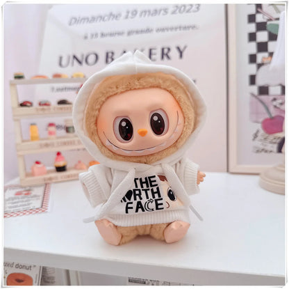 15/17cm Labubu V1 V2 Doll Clothing Fashion Hoodie and Pants Set Korean Idol Trendy DIY Doll Clothing Accessories Toy Gift