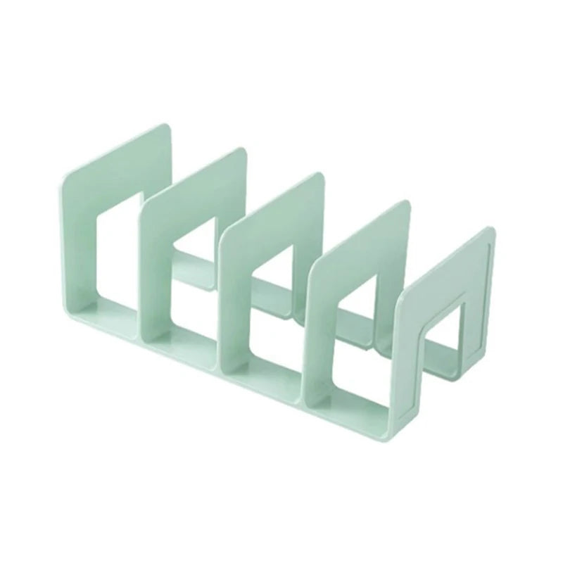 4 Grid Bookends Stand Bookshelf Desktop Decor Storage Rack Bookend Book Holder School Stationery Office Desktop File Organizer