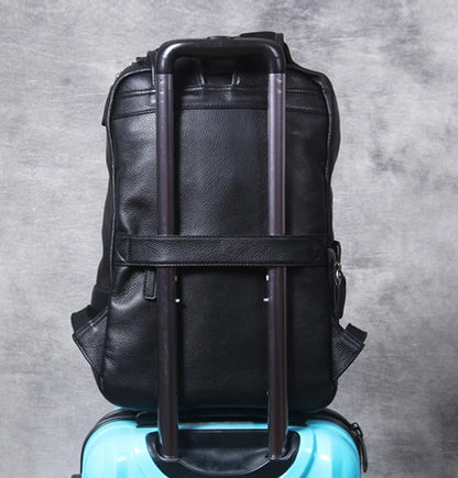 High Quality Fashion Genuine Leather Backpack Men Bagpack Student School Bag Backpack daily male Rucksack large Knapsack Black