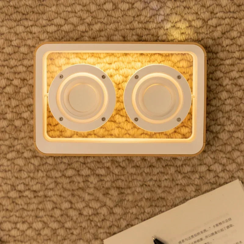 Wireless Bluetooth Speaker with Duel Horn Transparent Comfortable Reading Light Portable Stereo HIFI Sound Quality Music Box