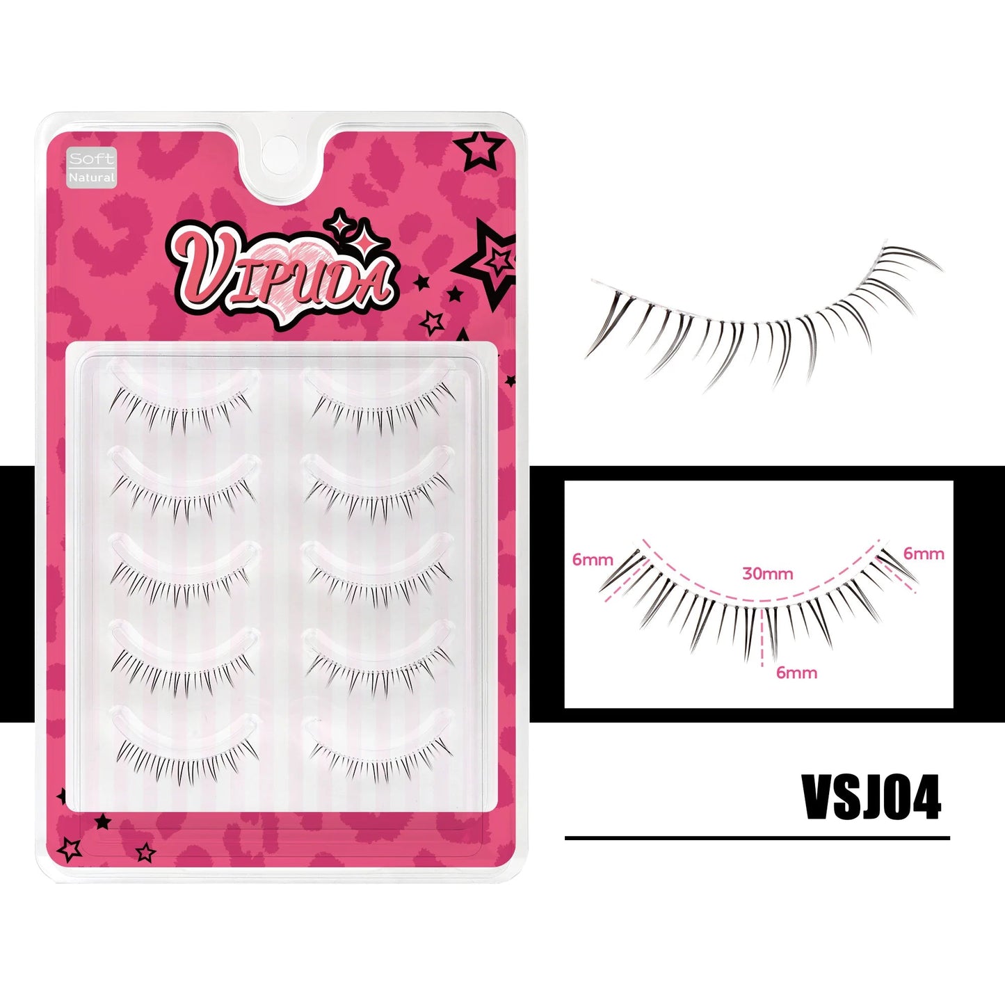 10Pairs Bottom Eyelashes Manga Lower Lashes Clear Band Wispy Small Flame Under Eye Lashes Korean Makeup Cosplay Tools RELUX.STORE