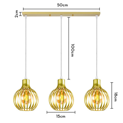 Retro Industrial Pendant Lamp Shade Geometric Modern Iron Lampshade Restaurant Hanging Light Creative Corridor Lighting Fixture