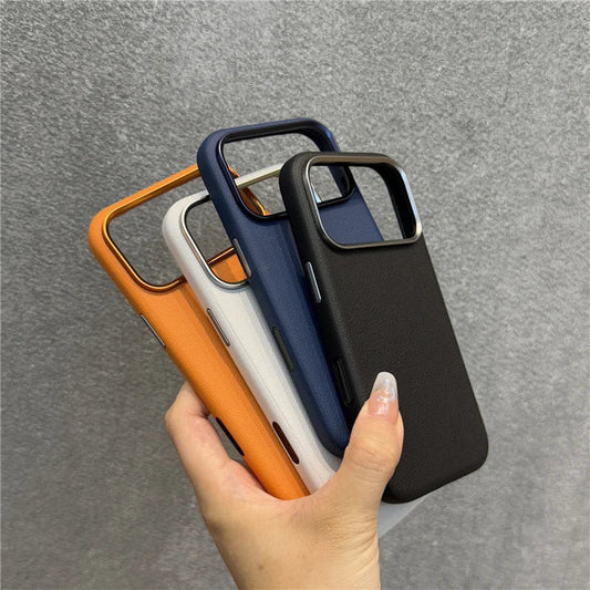 Luxury Solid Color PU Leather Magsafe Case For iPhone 17 Air 17Pro 17Pro Max Active Touch Camera Button Lens Protection Cover RELUX.STORE