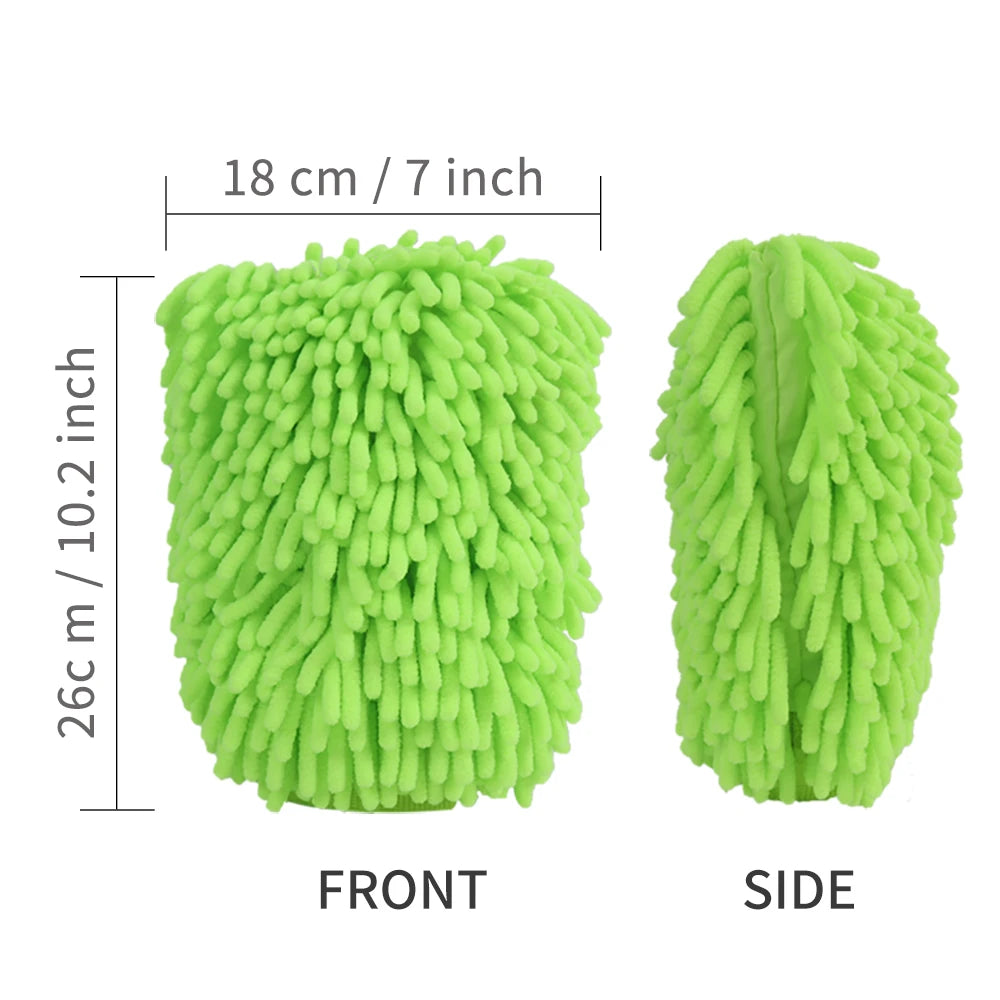 Car Wash Gloves Chenille Glove Plush Rags Thickened double-sided Car Supplies Cleaning Tools Auto Acessories Car Detailing