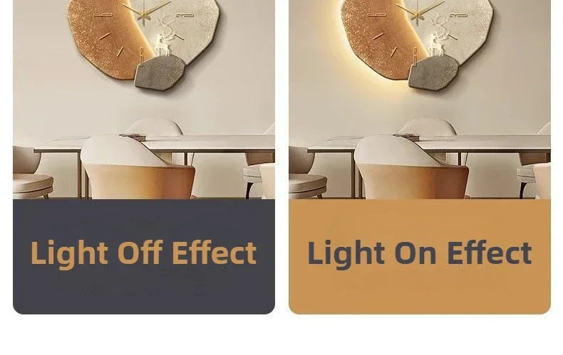 Modern wall clock in living room stylish large living room clock light design mechanism Nordic bedroom with silent decoration RELUX.STORE