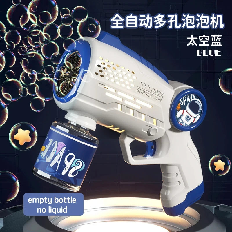 New Porous Astronaut Electric Bubble Gun Kid Toy Bubbles Machine Automatic Soap Blower with Light Summer Outdoor Party Games toy RELUX.STORE