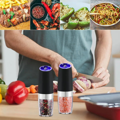 Electric Herb Coffee Grinder Automatic Gravity Induction Pepper Shaker Gravity Spice Mill Adjustable Grinder Kitchen Mill Tool