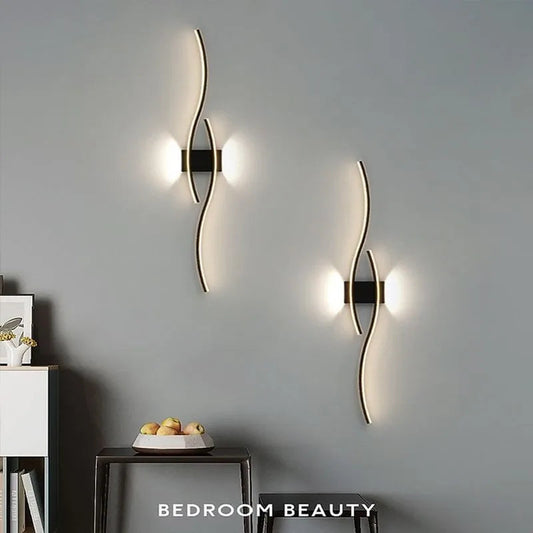 Modern LED Wall Lamp Simple Lines 60/80cm Available Three Colors Bedroom Bedside TV Wall Corridor Indoor Lighting Fixtures RELUX.STORE