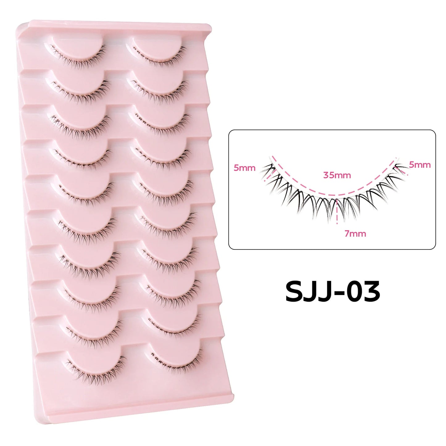 10Pairs Bottom Eyelashes Manga Lower Lashes Clear Band Wispy Small Flame Under Eye Lashes Korean Makeup Cosplay Tools RELUX.STORE