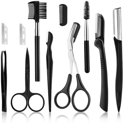 3-11PCS Eyebrow Trimmer Set Scissors Tweezers Eyebrow Razor Scraping Eyebrow Comb Razor Eyebrow Clip Makeup Tools Sets RELUX.STORE