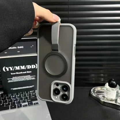 Luxury Matte Hand Wrist Strap Phone Case for for Magsafe iPhone 17 16 15 14 Plus 13 12 Pro Max 11 Magnetic Holder Stand Cover RELUX.STORE