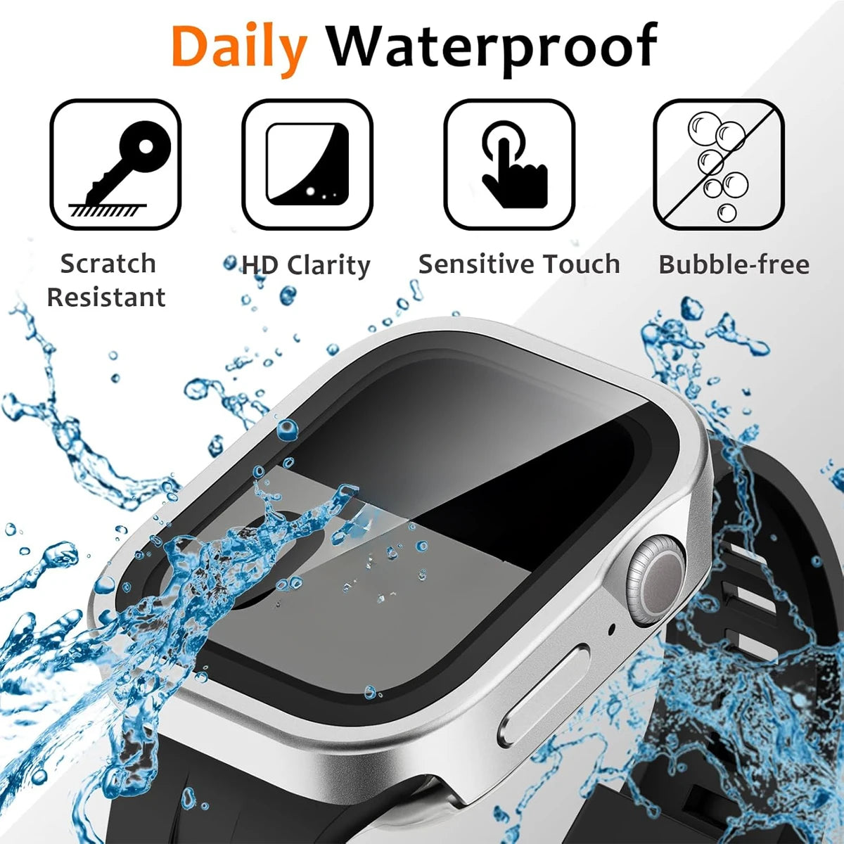 Aluminum Alloy Waterproof Case for Apple Watch Ultra 2 49mm 46mm 45mm 44mm 42mm Metal Full Coverage Iwatch Series 10 9 8 7 6 SE