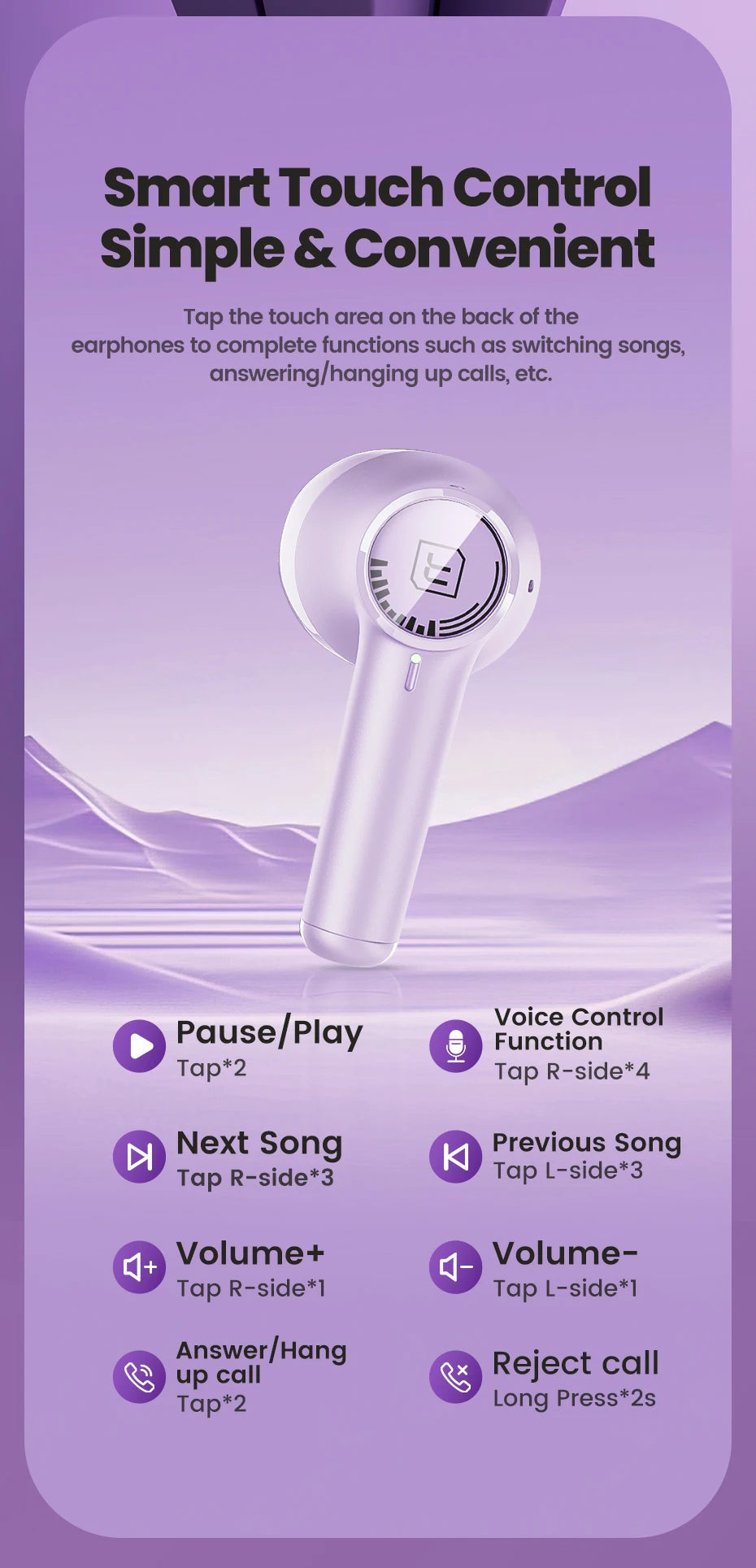 Toocki ENC Bluetooth 5.3 Headphones TWS HiFi Sound Stereo Earphones with Mic Wireless Waterproof In-Ear Headset for Mobile Phone RELUX.STORE