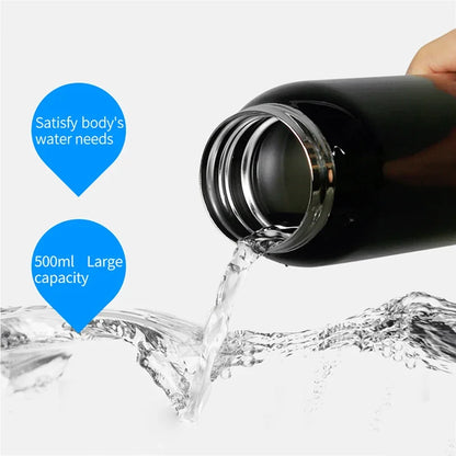 500ML Bicycle Water Bottle Vacuum Stainless Steel Cycling Water Bottle Double Walled Simple Thermo Mug Insulated With Straw