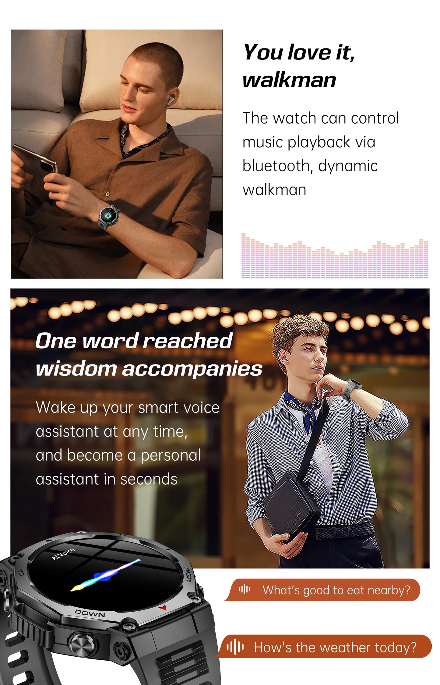 T-Rex 3 GPS Smart Watch 5ATM Waterproof 1.43 inch AMOLED HD Screen BT Call Flashlight Military Sport Smartwatches Men 2025 New