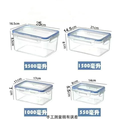 Sealed rectangular refrigerator storage box with lid Plastic crisper microwave-heated lunch box with lid