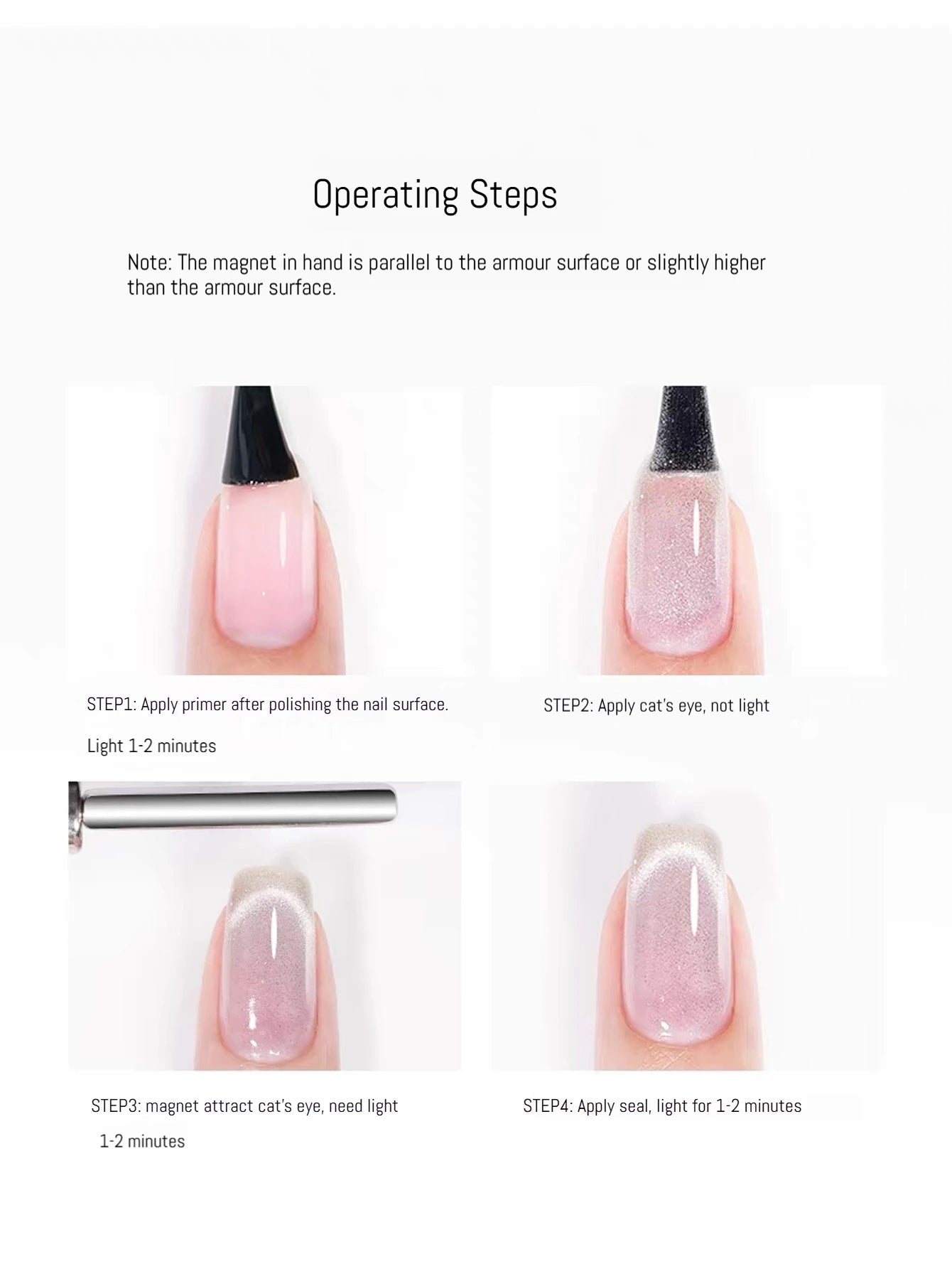 1/6PCS SS25 Cat Eye Gel Polish w/Glass Beads & Crystal, 5 Colors Salon DIY Nail Supplies Kit for Pro Nails Manicure RELUX.STORE