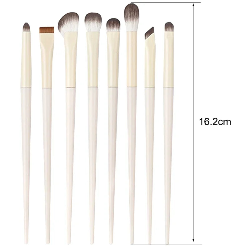 5/6/8/10pcs Natural Eye Makeup Brushes Set Detail Eyeshadow Brush Makeup Brush White Ultra Soft Eyeshadow Eyeliner Makeup Tool RELUX.STORE