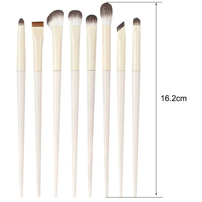 5/6/8/10pcs Natural Eye Makeup Brushes Set Detail Eyeshadow Brush Makeup Brush White Ultra Soft Eyeshadow Eyeliner Makeup Tool RELUX.STORE