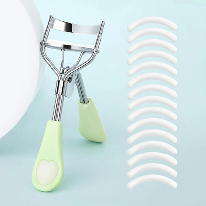 Portable Eyelash Curler with 15 Silicone Pads and Stainless Steel Eyelash Curler, Used for Eyelash Extension and Curling Tools RELUX.STORE