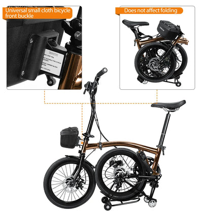 NEWBOLER Folding Bike Handlebar Bag Multi-functional Brompton Bag Bike Front Bag Bike Basket Bag For Brompton Folding Bike