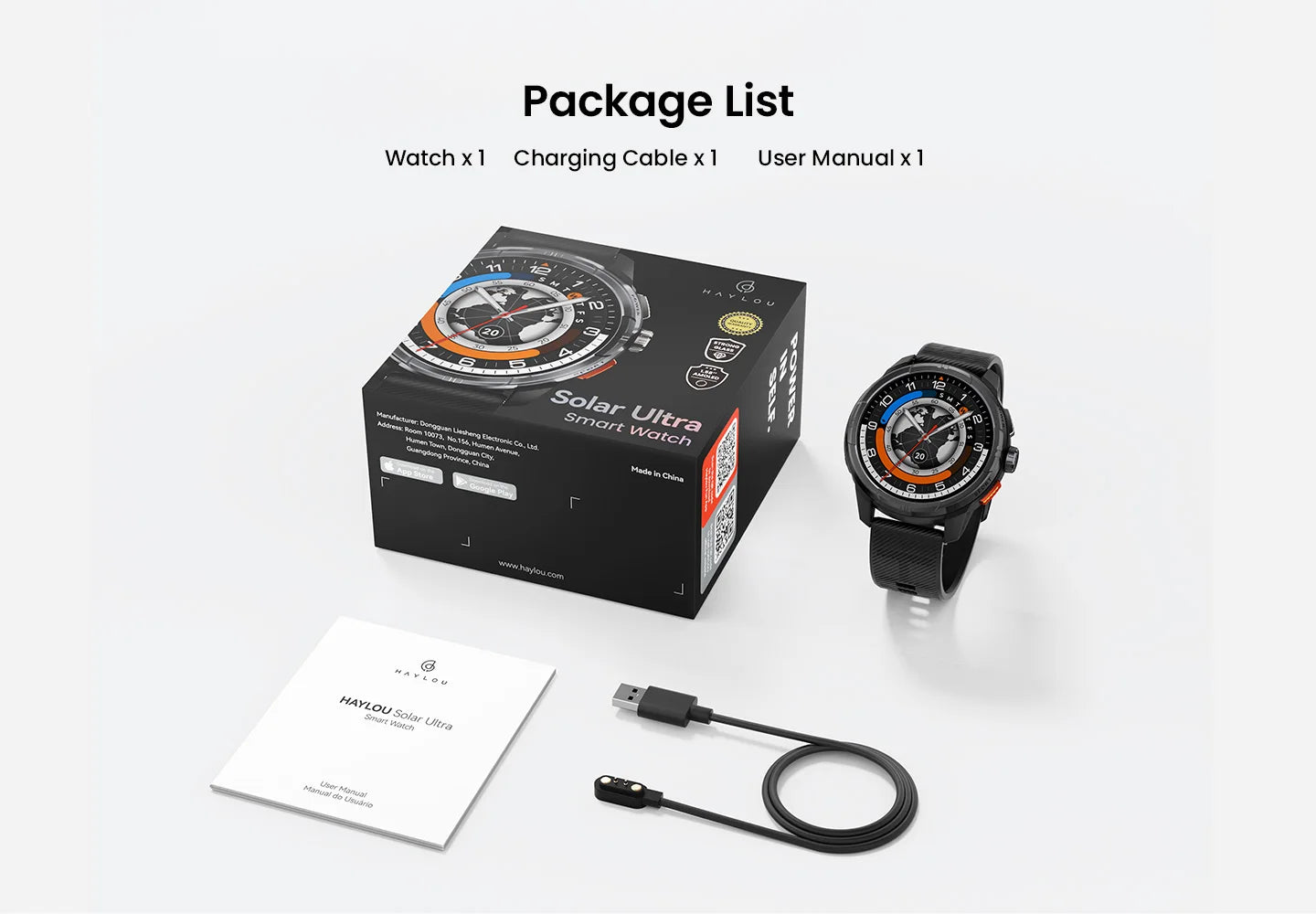 HAYLOU Solar Ultra GPS Smart Watch 1.6” AMOLED Display GPS Positioning 5ATM Waterproof Bluetooth Calling Sports Smartwatchs