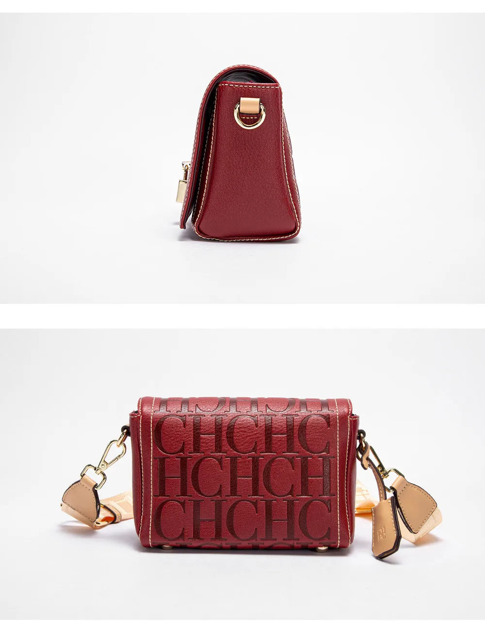 Fashion Design Model Metal Accessories Buckle Women's Shoulder Bag Luxury Brand 2025 Fashion Solid Colour Printed Head Bag RELUX.STORE