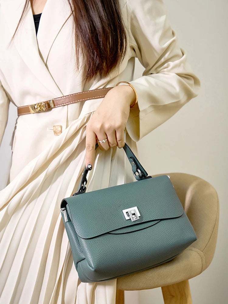 Zency Women's Genuine Leather Top-Handle Bag Simple Fashion Envelope Luxury Brand Shoulder Handbag Small Crossbody for Female RELUX.STORE