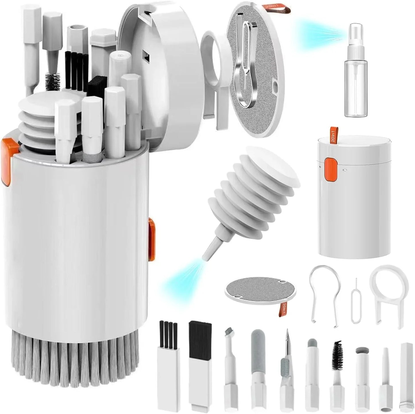 20 in 1 Laptop Keyboard Cleaning Tool Set Digital Camera Headset Mobile Phone Cleaner Kit Earphones Cleaning Pen Keycap Puller