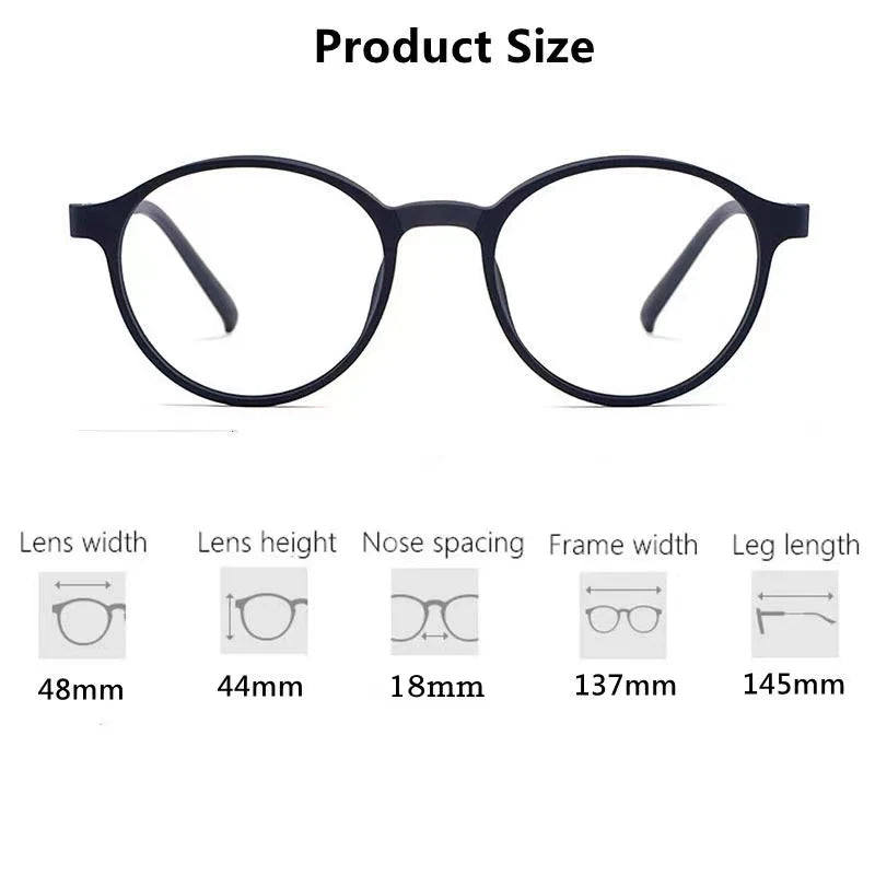 Ultralight Titanium Alloy TR90 Reading Glasses For Men And Women Retro Round Anti blue Light Presbyopia Glasses 0 +100 +150 +250 RELUX.STORE